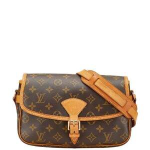 LOUIS VUITTON Authentic Brown Monogram Leather Shoulder Bag